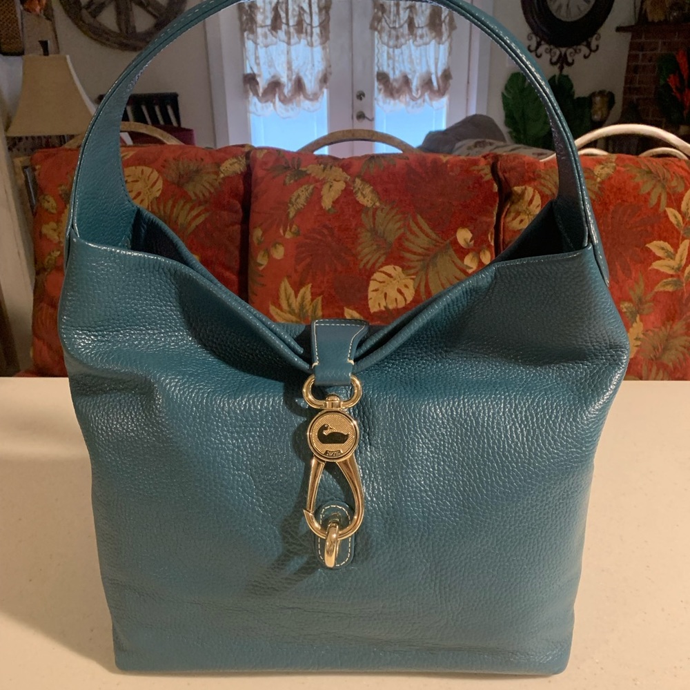 Dooney Logo Lock Bag Teal